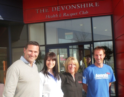 Roger Draper, Jo-Anne Downing (TDM), Catherine Sykes (General Manager), Adrian Williams (Racquets Manager)