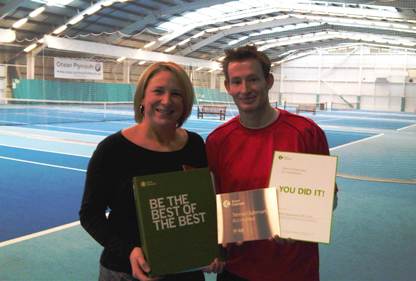 Karen Wallbridge and Richard Stafford receive the Clubmark Accreditation