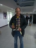 Anthony Harrison with Mixed B1 Winners Trophy.