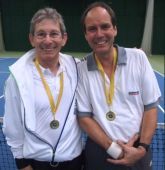 Mens 60’s doubles winners: Bob Coomber and Richard Corfield from Woodstock Bowls & Tennis Club