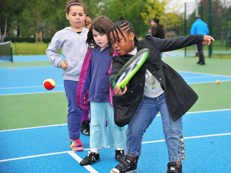 Parents & kids enjoying the new facilities at Bruce Castle Park