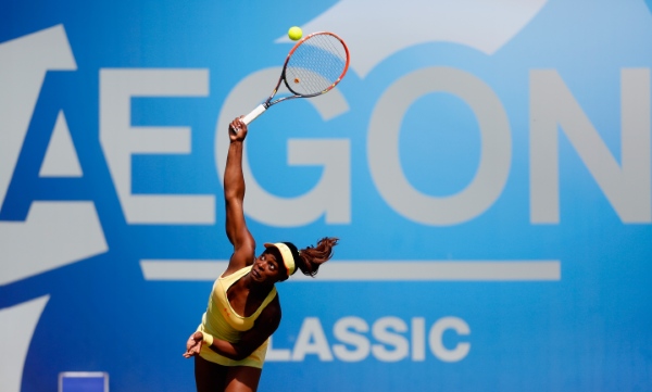 BIRMINGHAM, ENGLAND - JUNE 12:  Sloane Stephens of the United States in action during Day Four of the Aegon Classic at Edgbaston Priory Club on June 12, 2014 in Birmingham, England.  (Photo by Paul Thomas/Getty Images)