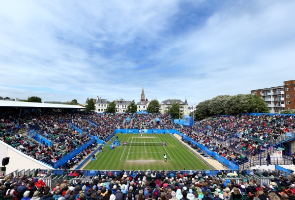 EASTBOURNE, ENGLAND - JUNE 22:  General view during the women's singles final match between Jamie Hampton of the USA and Elena Vesnina of Russia on day eight of the AEGON International tennis tournament at Devonshire Park on June 22, 2013 in Eastbourne, England.  (Photo by Jan Kruger/Getty Images)
