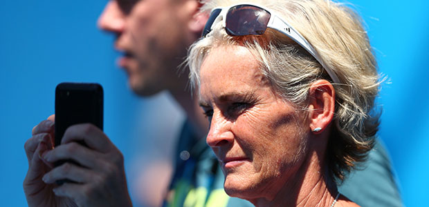 Judy Murray snapping pictures for her blog! Getty Images. 