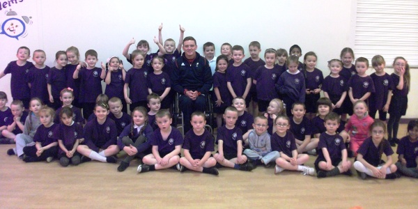 Wheelchair tennis star inspires local school children