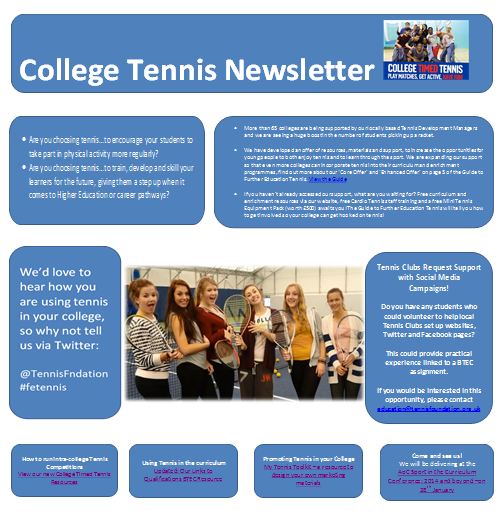 View our College Tennis Newsletters