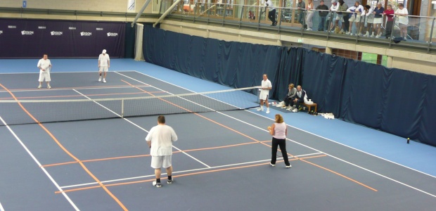 A blind tennis session held at the National Tennis Centre