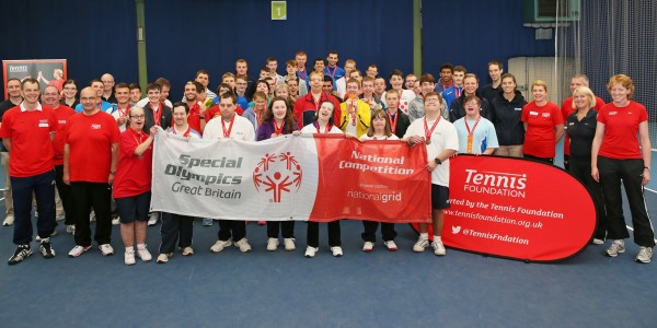 Athletes, officials and suporters at the 11th National Learning Disability Tennis Event