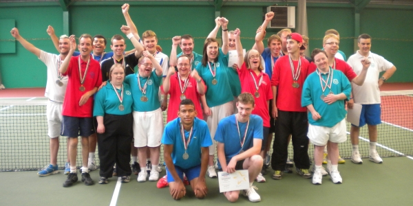 Players at the Tennis Foundation Learning Disability Regional Series Wales in Wrexham