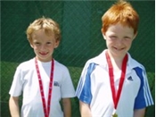 Edward Crowston and Thomas Hattam at Wooburn Timed Tennis Tournament