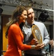 Annabel Croft with Derbyshire coach Matt Lambert