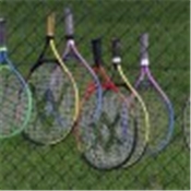 Rackets on a fence