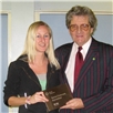 Melanie Hall, Redbridge LTC receiving Clubmark Award