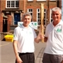 Steve (right) pictured with Jonathan Edwards Olympic Gold Medallist, Triple Gold Medalist