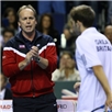 GB Captain John Lloyd encourages Dan Evans in Sunday's final rubber.