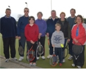 From left, Stuart Kirchin, Neil Upton, Natasha Kirchin, 11, Helen Bretton, Jonathan Pearce, Thomas Upton, seven, Elaine Upton, David Brew and Heather Kirchin.