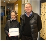 Martyna receiving her Ipad from Paul Sheard