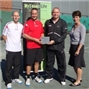 Mark Winship receiving the clubmark plaque from Paul Sheard