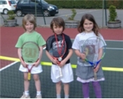 Oakham's Josh Sennett (centre) won the tournament hosted by Oakham Tennis Club. Eoin Muris (left) was third and Jenna Davies top girl with three wins