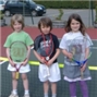 Oakham's Josh Sennett (centre) won the tournament hosted by Oakham Tennis Club. Eoin Muris (left) was third and Jenna Davies top girl with three wins