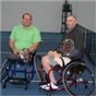 Paul and Darren trying out wheelchair tennis at Grantham Tennis Club