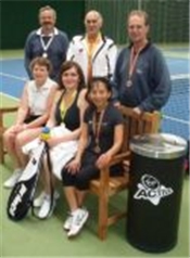 Mixed Doubles medal winners:  Winner Adrian Roberts and Elena Nomerotskaia (Virgin Active), runners up Mike Bottomley and Ann Chance, third place Su and David Reid (all Maidenhead)