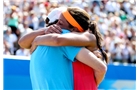 EASTBOURNE, ENGLAND - JUNE 21:  Madison Keys of the USA celebrates with her coach after defeating Angelique Kerber of Germany in the Women's Final at the Aegon International at Devonshire Park on June 21, 2014 in Eastbourne, England.  (Photo by Ben Hoskins/Getty Images)